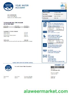 Hunter Water utility business bill,  SCR
